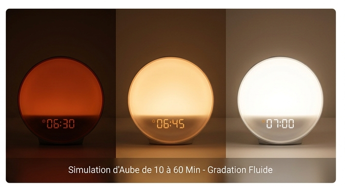 Réveil Lumineux Sunrise - Réveil Naturel & Sommeil Réparateur